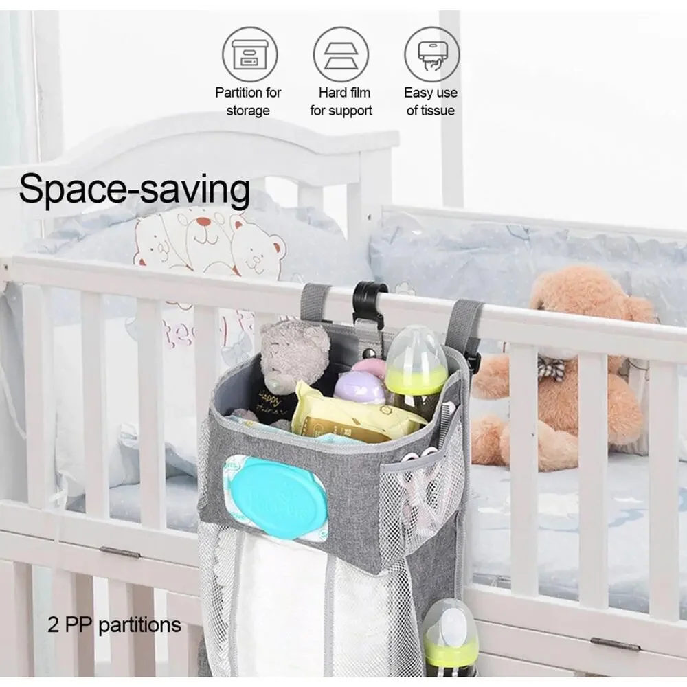 Hanging Diaper Caddy Organizer Baby Bedside Storage Bag Detachable Toy Storage